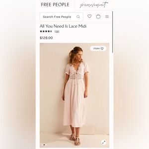 Free People All You Need is Lace Midi Dress